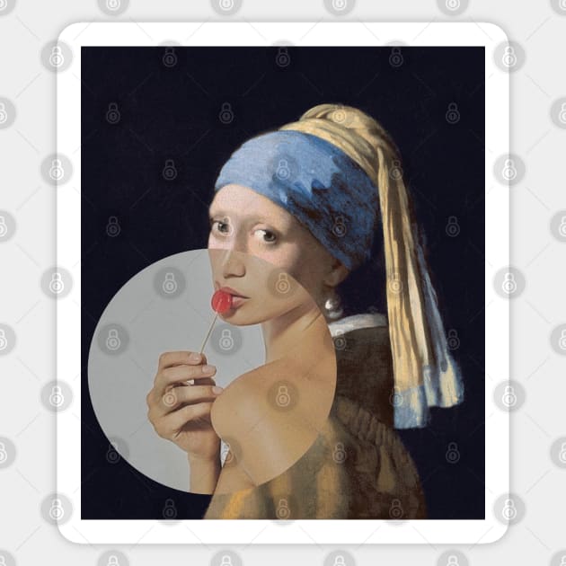 @bellahadid X Girl with a Pearl Earring Sticker by amircheniti